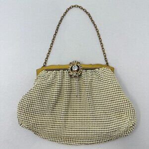 Whiting & Davis Co Mesh Bag USA Made Art Deco‎ Jeweled Closure Vintage